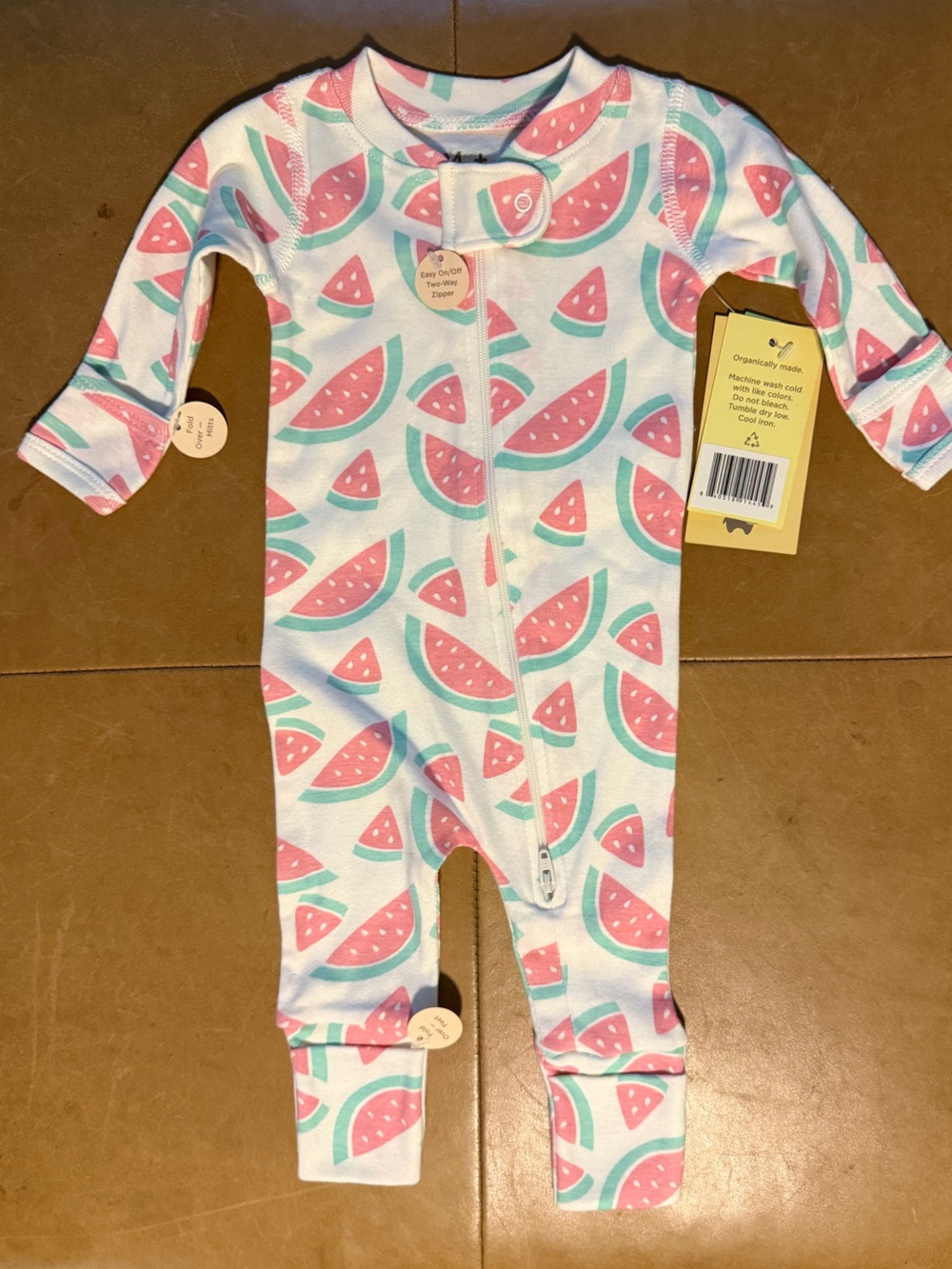 Monica + Andy Watermelon Footie Newborn NWT